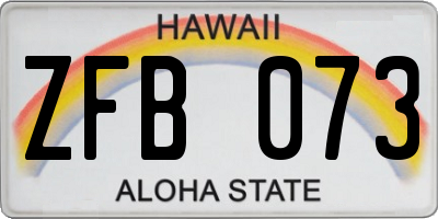 HI license plate ZFB073