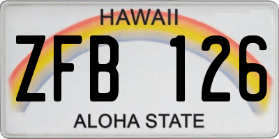 HI license plate ZFB126