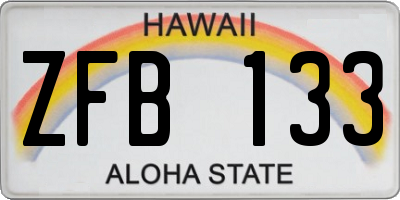 HI license plate ZFB133