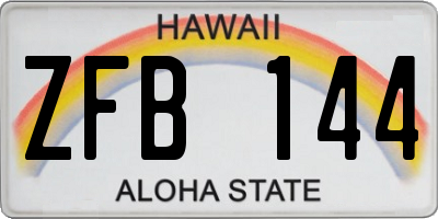 HI license plate ZFB144