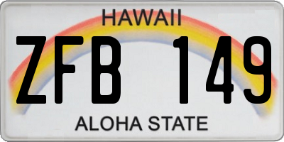 HI license plate ZFB149
