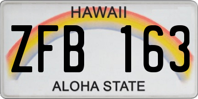 HI license plate ZFB163