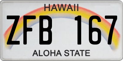 HI license plate ZFB167