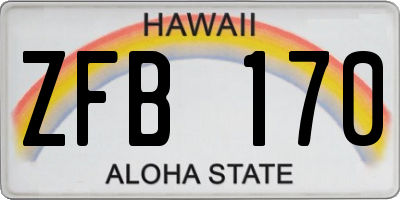 HI license plate ZFB170