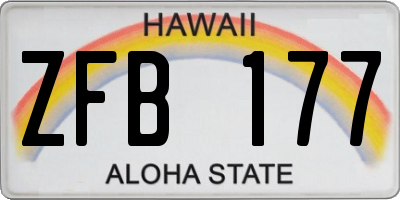 HI license plate ZFB177