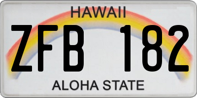 HI license plate ZFB182