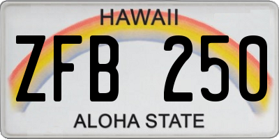 HI license plate ZFB250