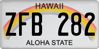HI license plate ZFB282
