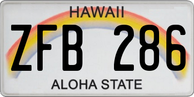 HI license plate ZFB286