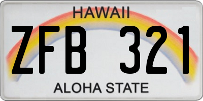 HI license plate ZFB321