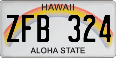 HI license plate ZFB324