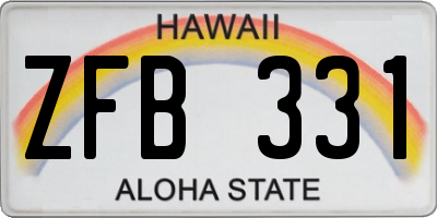 HI license plate ZFB331