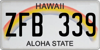 HI license plate ZFB339