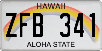 HI license plate ZFB341