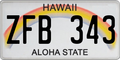 HI license plate ZFB343