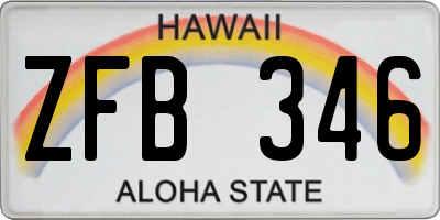 HI license plate ZFB346