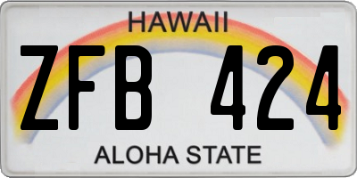 HI license plate ZFB424
