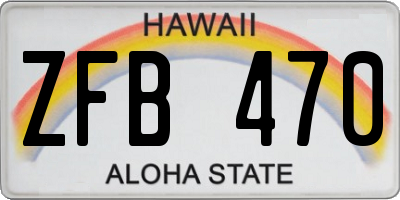 HI license plate ZFB470