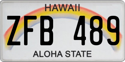 HI license plate ZFB489
