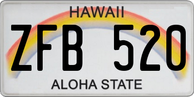 HI license plate ZFB520