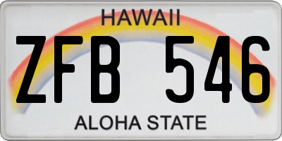 HI license plate ZFB546