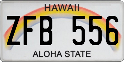HI license plate ZFB556