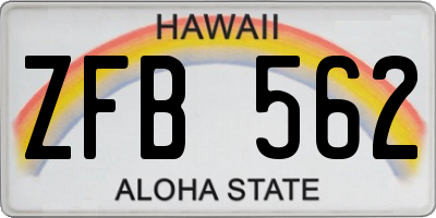 HI license plate ZFB562