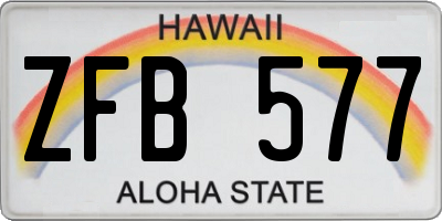 HI license plate ZFB577