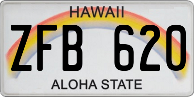 HI license plate ZFB620