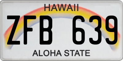 HI license plate ZFB639