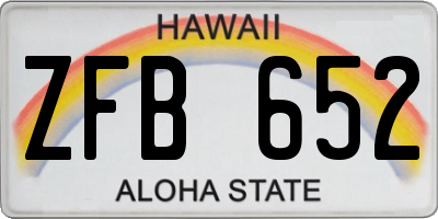 HI license plate ZFB652