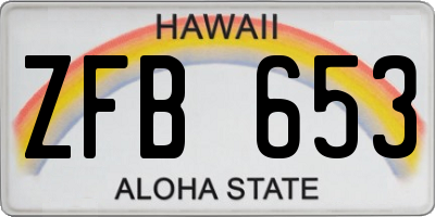 HI license plate ZFB653