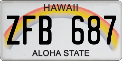 HI license plate ZFB687