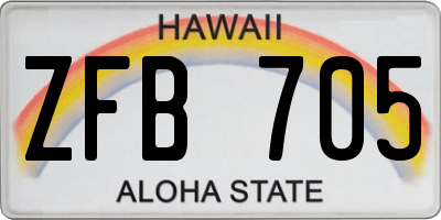 HI license plate ZFB705