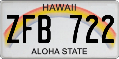 HI license plate ZFB722