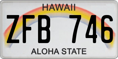 HI license plate ZFB746