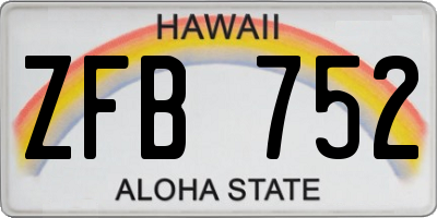 HI license plate ZFB752