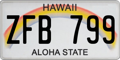 HI license plate ZFB799