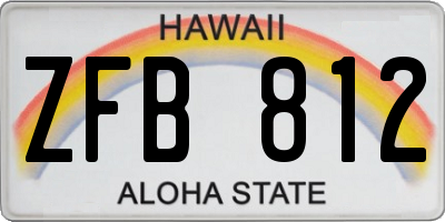 HI license plate ZFB812