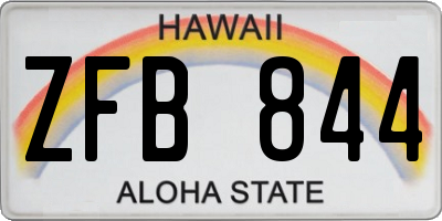 HI license plate ZFB844