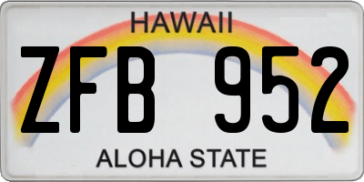 HI license plate ZFB952