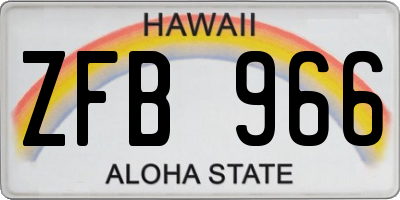 HI license plate ZFB966