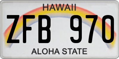 HI license plate ZFB970