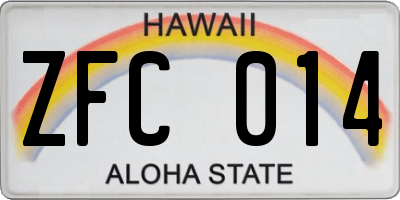 HI license plate ZFC014