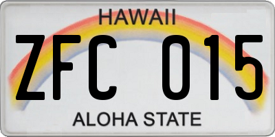 HI license plate ZFC015