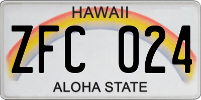 HI license plate ZFC024
