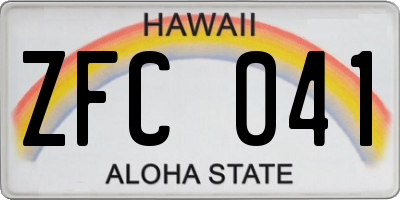 HI license plate ZFC041