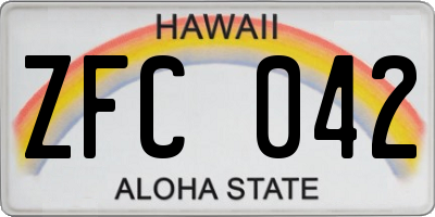 HI license plate ZFC042