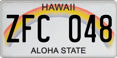 HI license plate ZFC048
