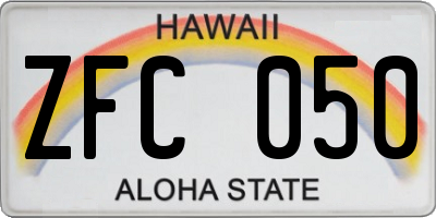 HI license plate ZFC050